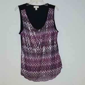 Fashion Bug Purple Sequin Tank Top